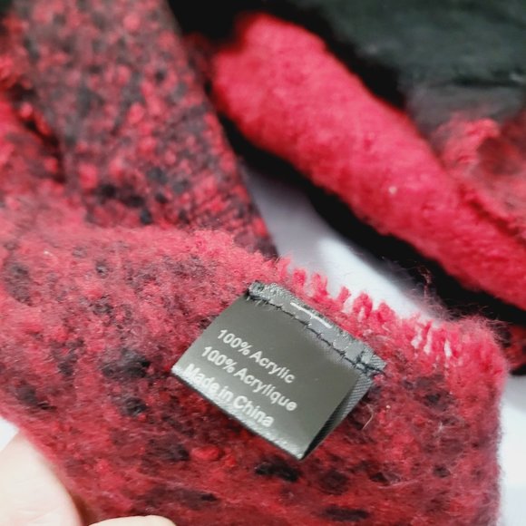 thick red flannel scarf big - Picture 4 of 4